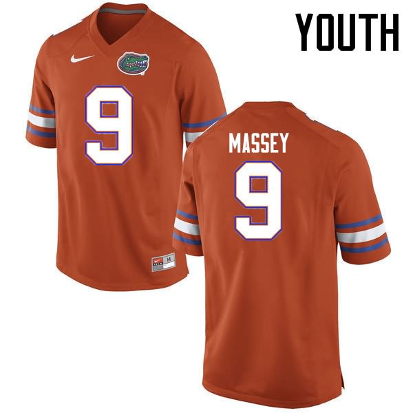 Youth NCAA Florida Gators Dre Massey #9 Stitched Authentic Nike Orange College Football Jersey QSF5665JP